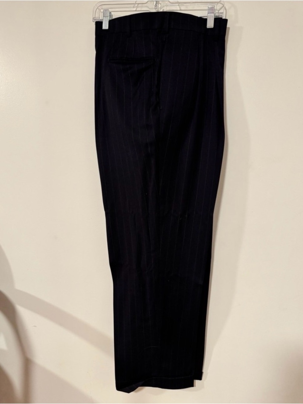 JOS A. Bank Traveler’s Collection Navy Blue Pinstripe Suit – 100% Wool